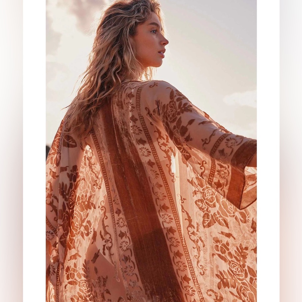 Free People Nightbird Burnout Kimono